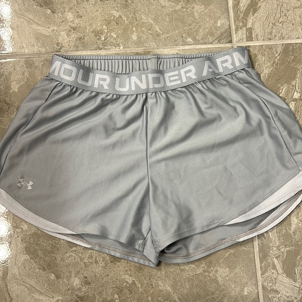 Under Armour running shorts in light gray size M